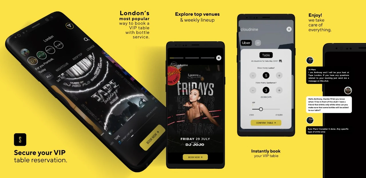 Nightclub Booking Subnight screenshot